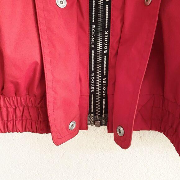 Bogner Winter Ski Red Bomber Snowboard Zipper Pocket Jacket Men's Sz 46 Vintage - Picture 12 of 16